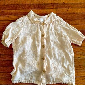 Linen botton down girl blouse